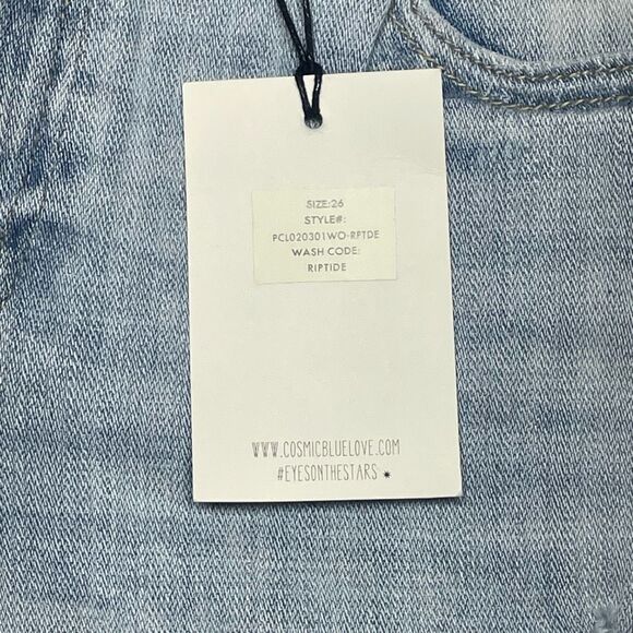 Cosmic Blue Love Light Wash Riptide Jean Shorts - Picture 3 of 7